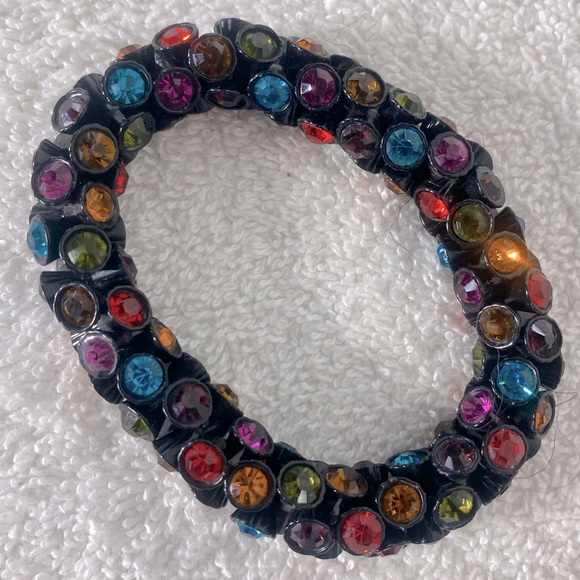 Multi Rhinestone Colour Stretchy Bracelet - Picture 7 of 7